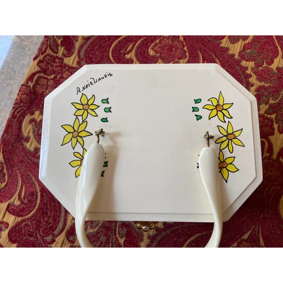 Vintage 1960s 70s Hand Painted Decoupage Box Purse Signed Annie Laurie - Picture 4 of 7